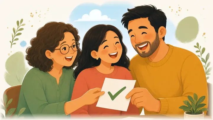 La pareja recibe de una prestamista su carta de preaprobación
